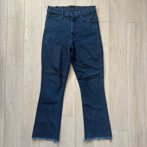 Mother the Hustler Ankle Fray Jeans in Dark Blue Women’s Size 29